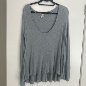 We The Free Frayed Hem Thermal Long Sleeve Top